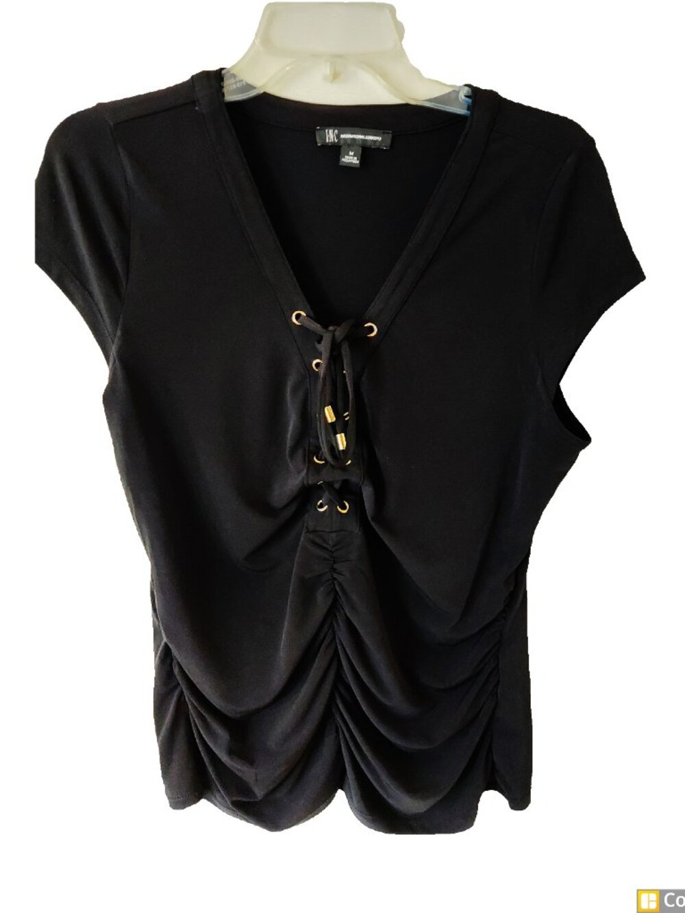 INC International Concepts Lace-up Tie Top Size M Polyester/Spandex